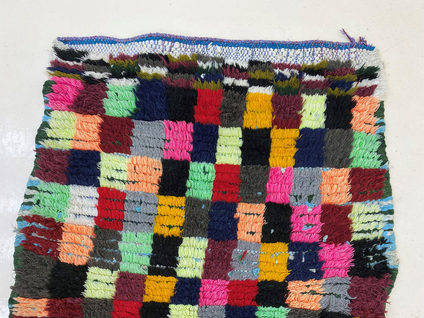 3x8 Vintage Used Moroccan Runner Rug, Berber Boho Home Decor.