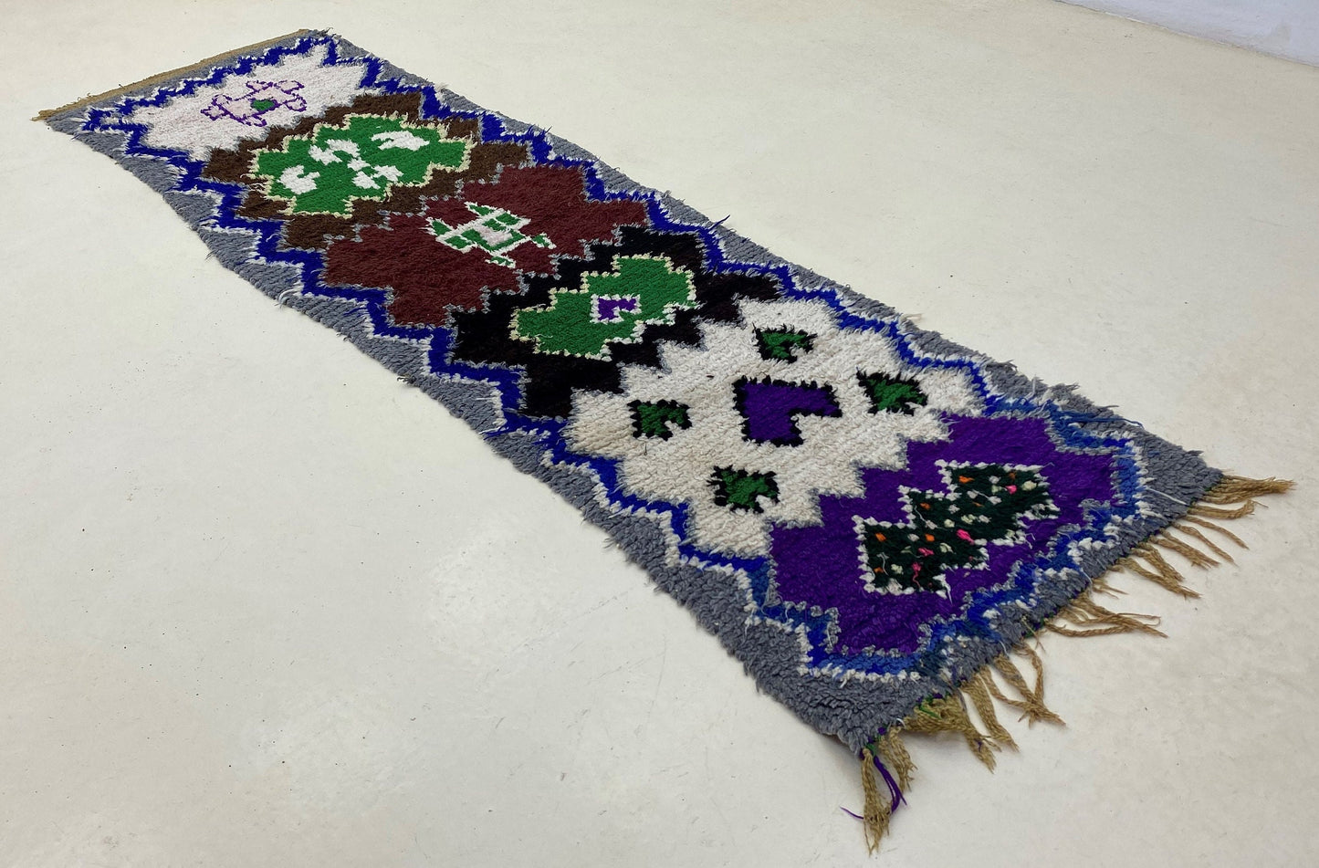 Long Moroccan Colorful 2x8 Runner Rug.