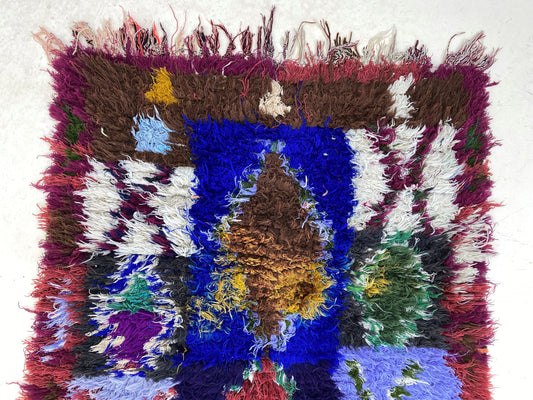 Long Moroccan colorful Shag 3x9 runner Rug.