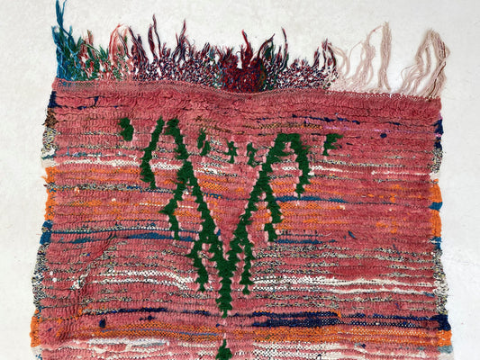 Narrow Vintage Faded 3x8 runner rug.