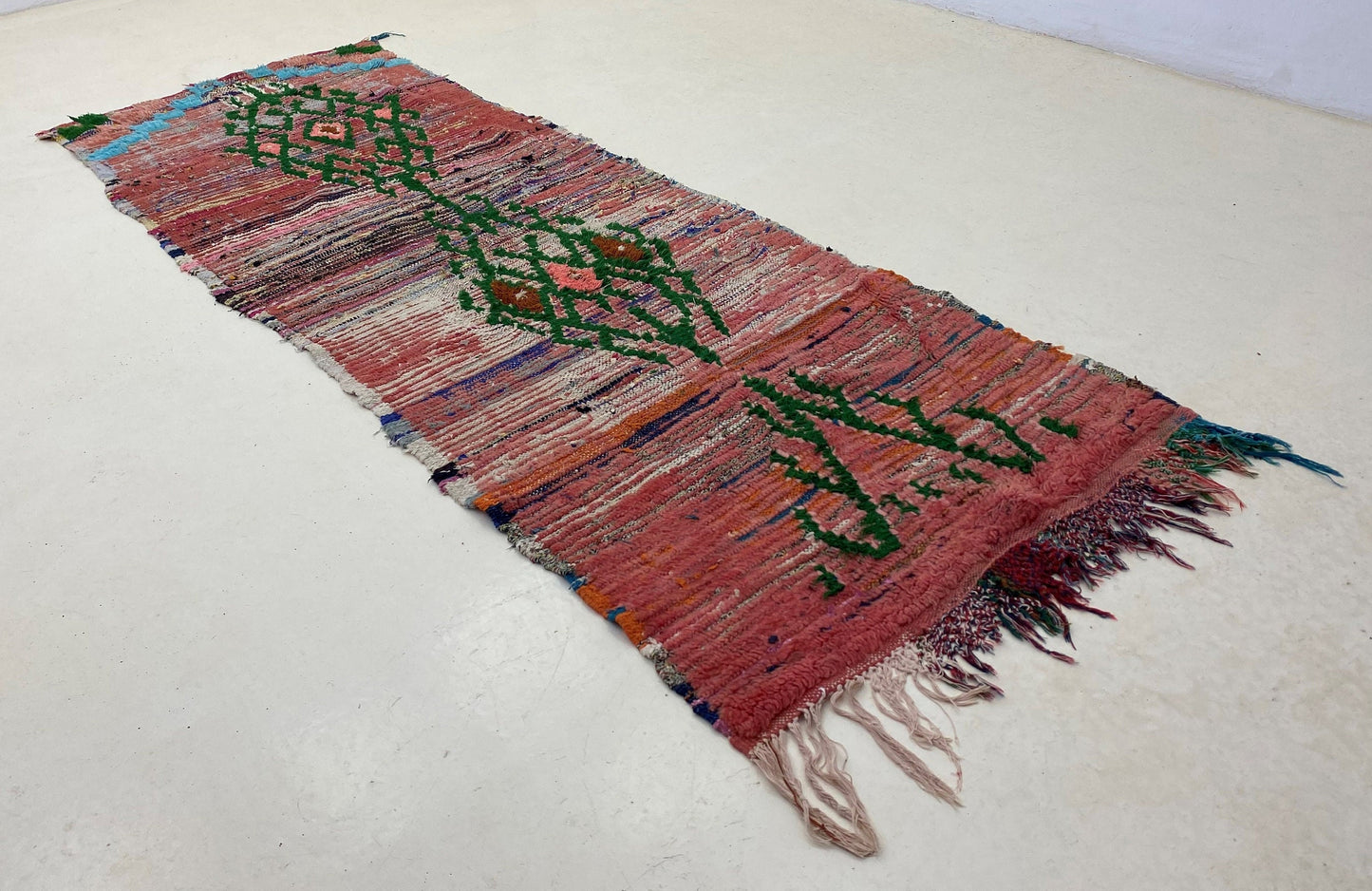 Narrow Vintage Faded 3x8 runner rug.