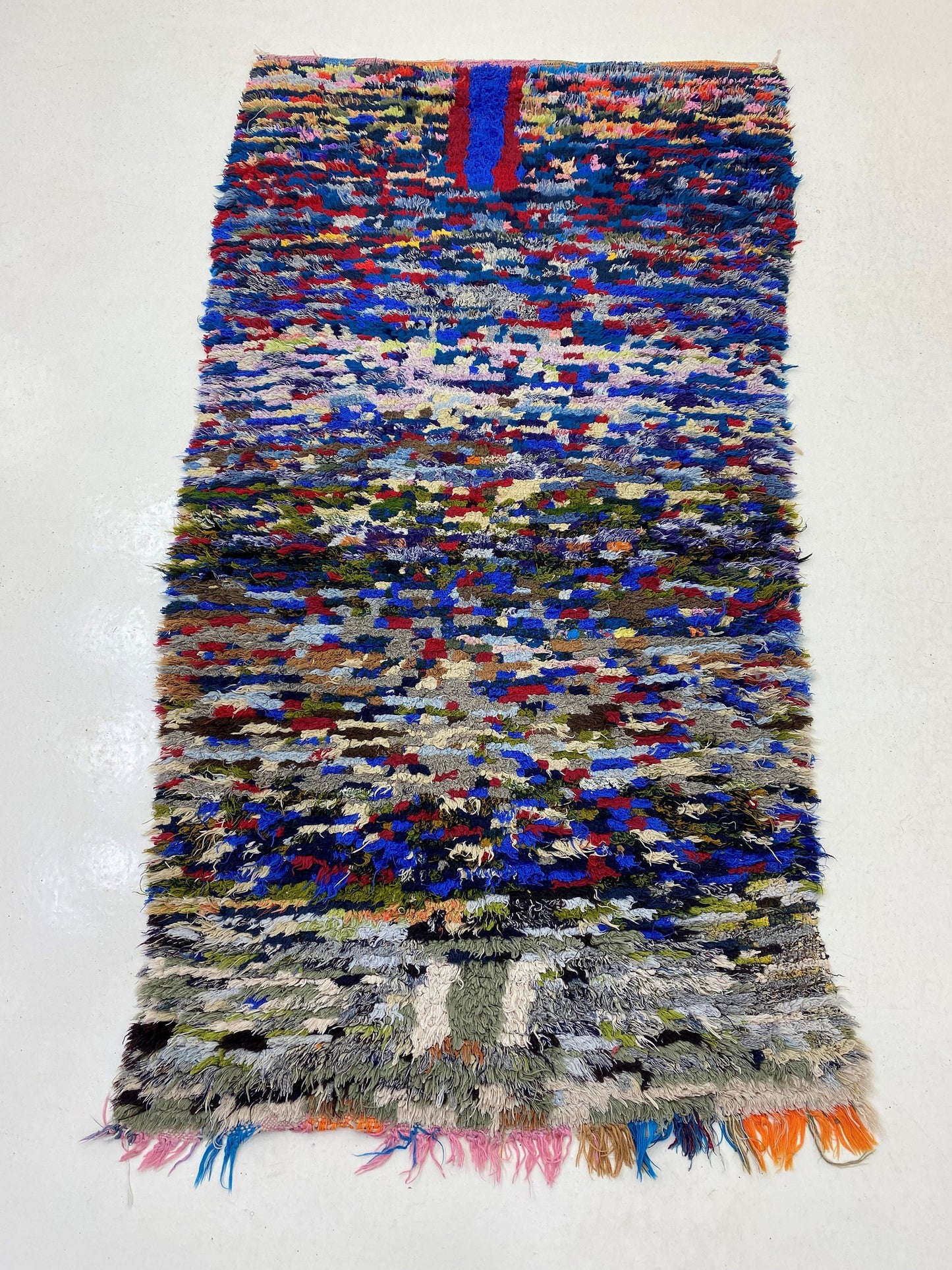 Abstract Vintage Runner Rug, Berber Moroccan Runner.