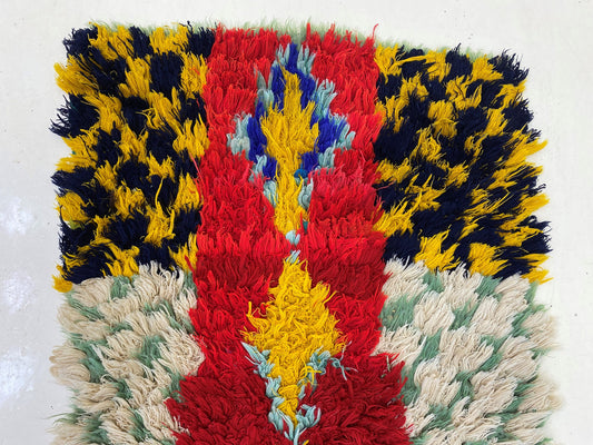 Small Moroccan 2x6 Runner, Colorful diamond Rug Runner.