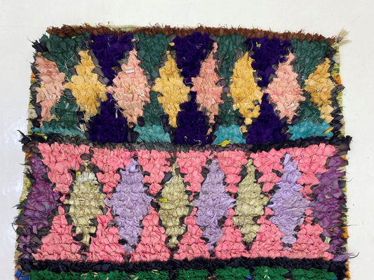 Small Berber 2x6 Runner, Vintage Colorful Runner, Moroccan Runner Rug.