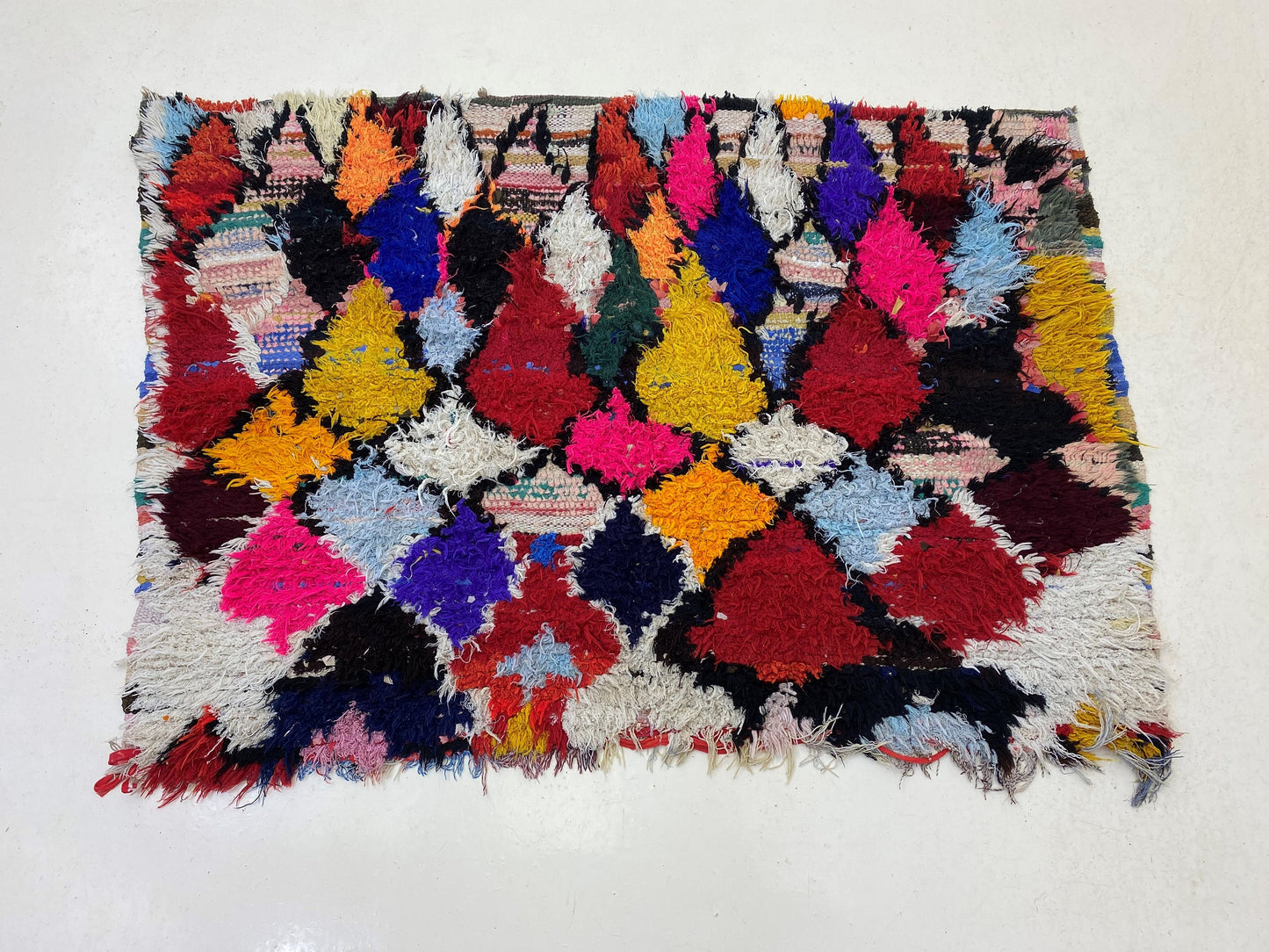 Diamond 6x4 Moroccan Rug, Vintage Colorful Area Rug, Berber Home Decor.