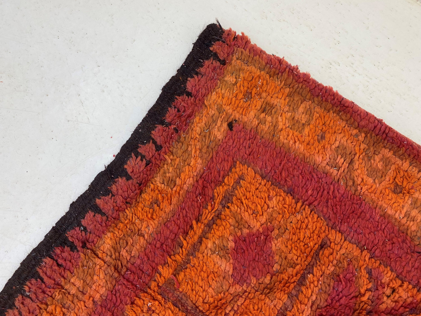 Vintage Moroccan Area Rug, 4x14 Diamond Pattern Rug, Berber Wool Home Decor .