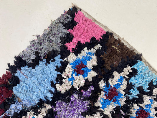 5x7 Vibrant Moroccan Old Rug, Vintage Area Rug.