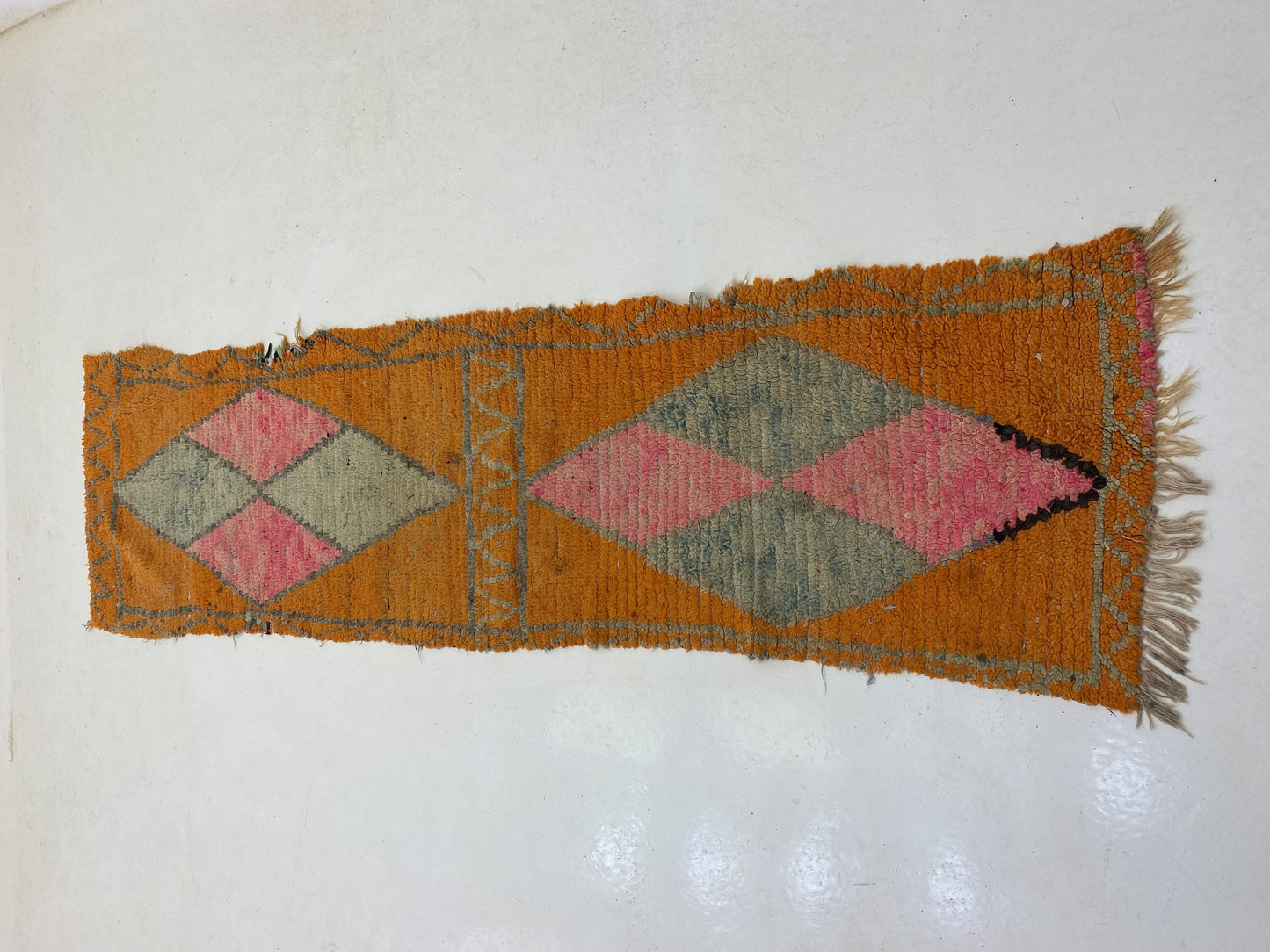 3x9 Vintage Moroccan Runner Rug, Bohemian Home Decor.