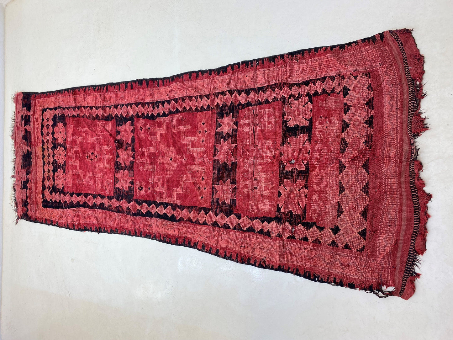 Vintage Moroccan Runner Rug, Used Home Decor 5x12.