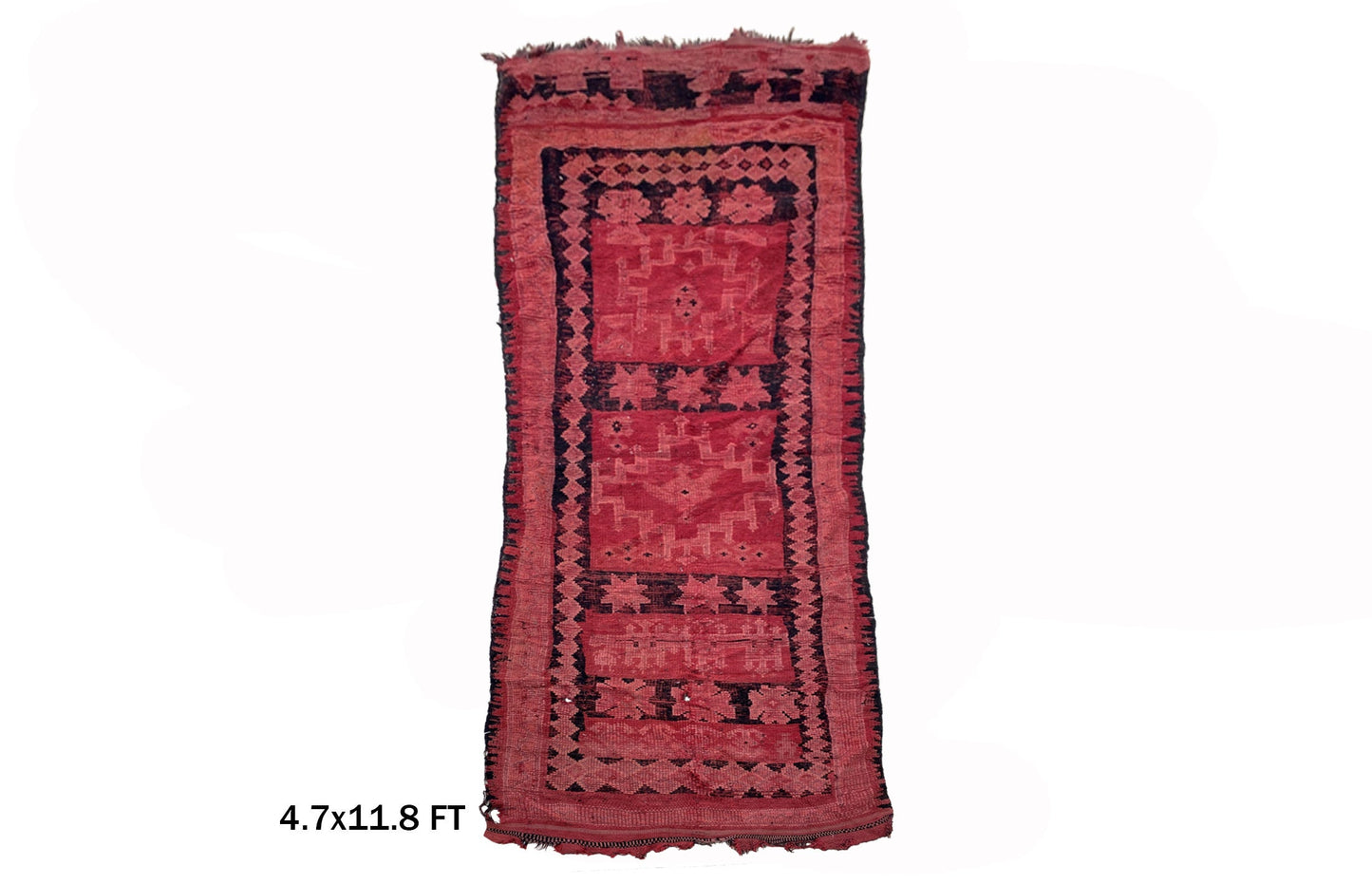 Vintage Moroccan Runner Rug, Used Home Decor 5x12.