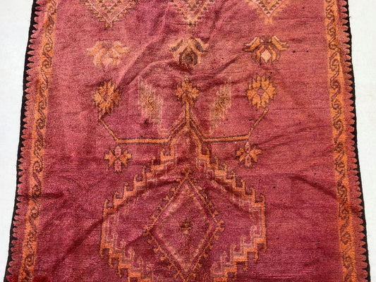 6x13 Moroccan Runner Rug, Used Vintage Textile.