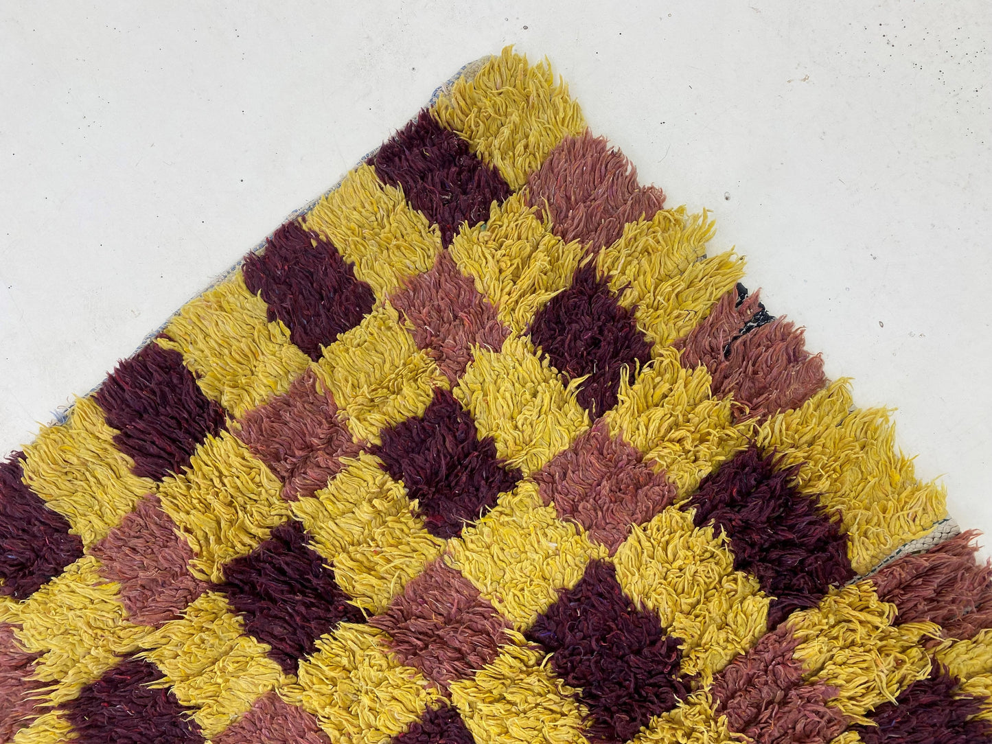 Small Bathroom 2x4 Runner, Checkered Moroccan Rug Runner.