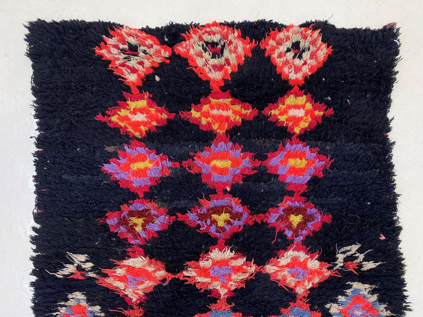 3x9 Moroccan Rug, Diamond Vintage Runner Rug.