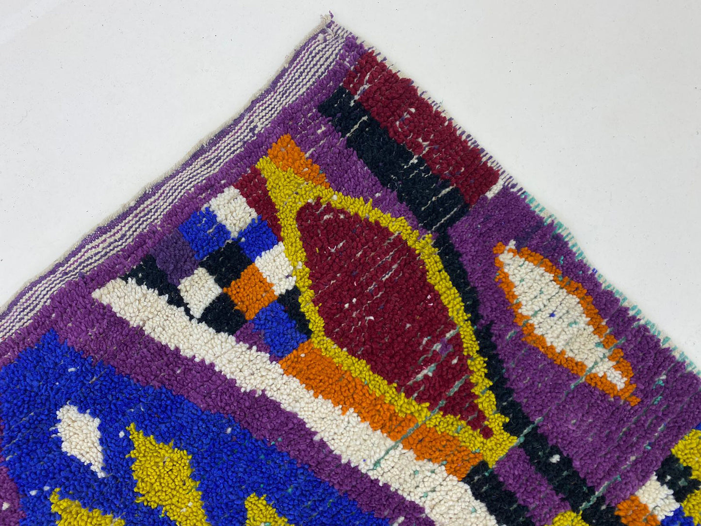 Unique Colorful Moroccan Berber Rug, Handmade Custom Wool Area Rug.