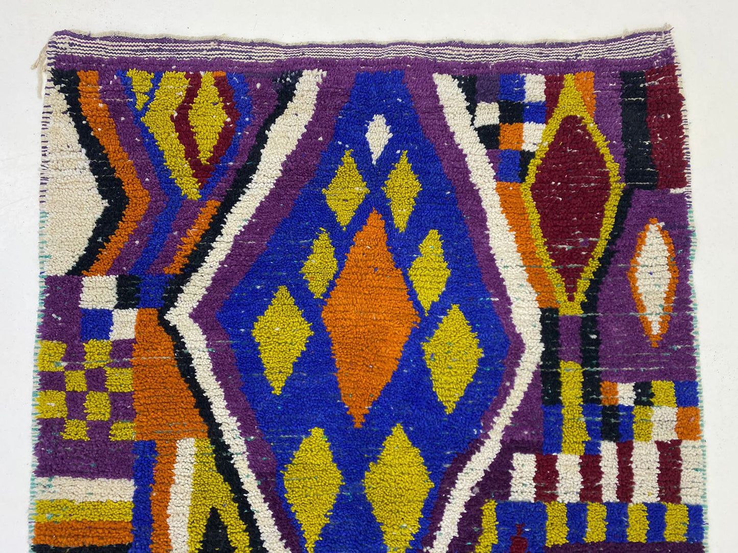 Unique Colorful Moroccan Berber Rug, Handmade Custom Wool Area Rug.