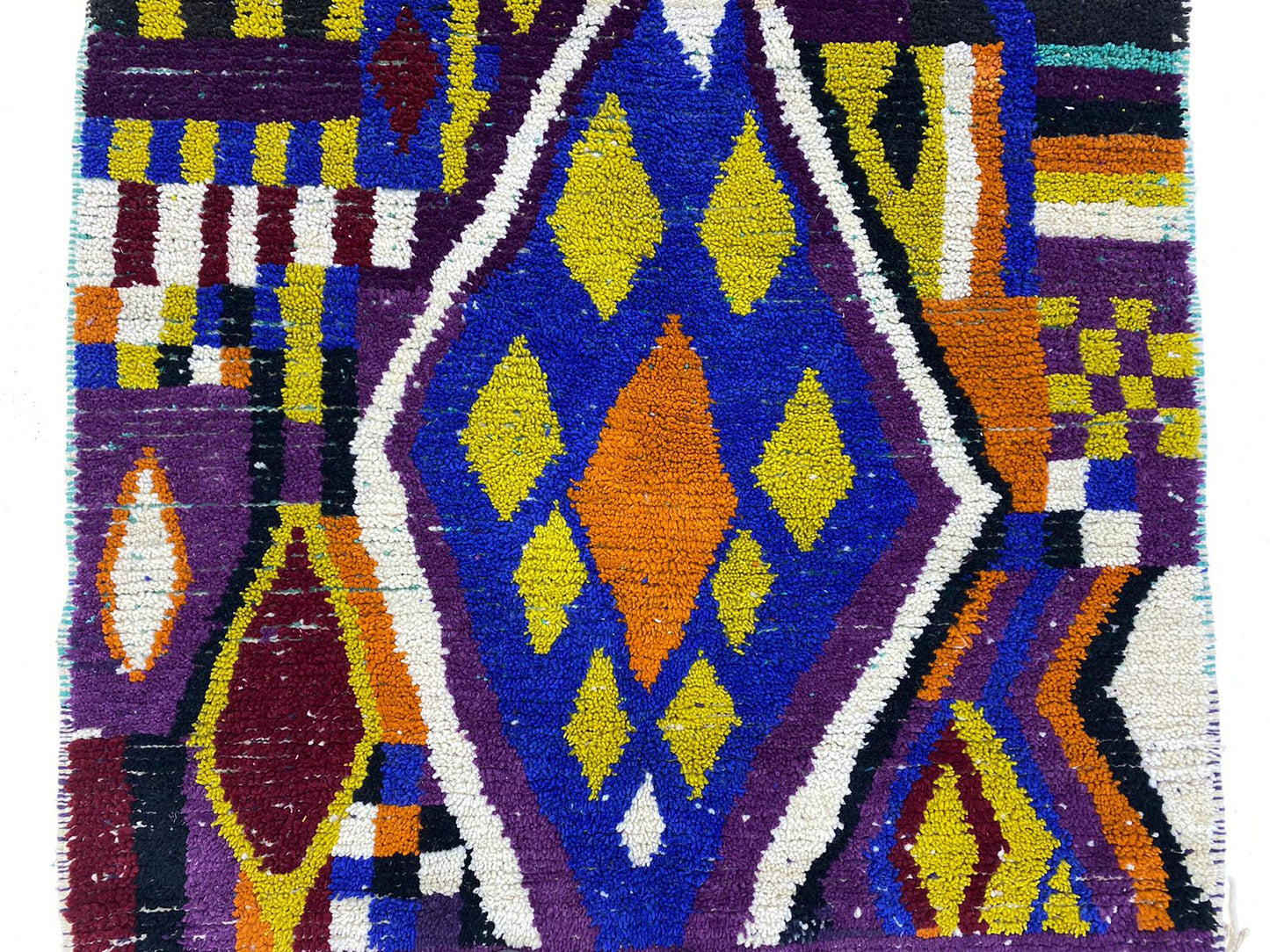 Unique Colorful Moroccan Berber Rug, Handmade Custom Wool Area Rug.