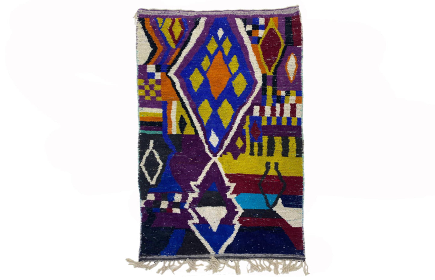 Unique Colorful Moroccan Berber Rug, Handmade Custom Wool Area Rug.