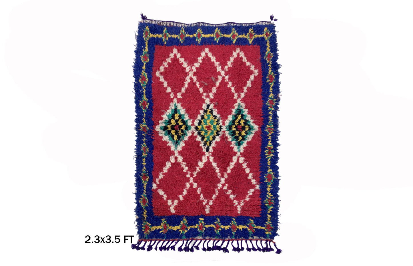 Small Berber Moroccan Rug 2x4, Vintage Colorful Home Decor.
