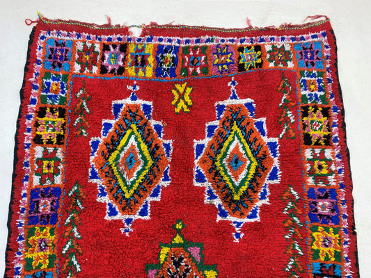 Vintage Berber Moroccan Rug 6x12, Colorful Boho Area Rug.