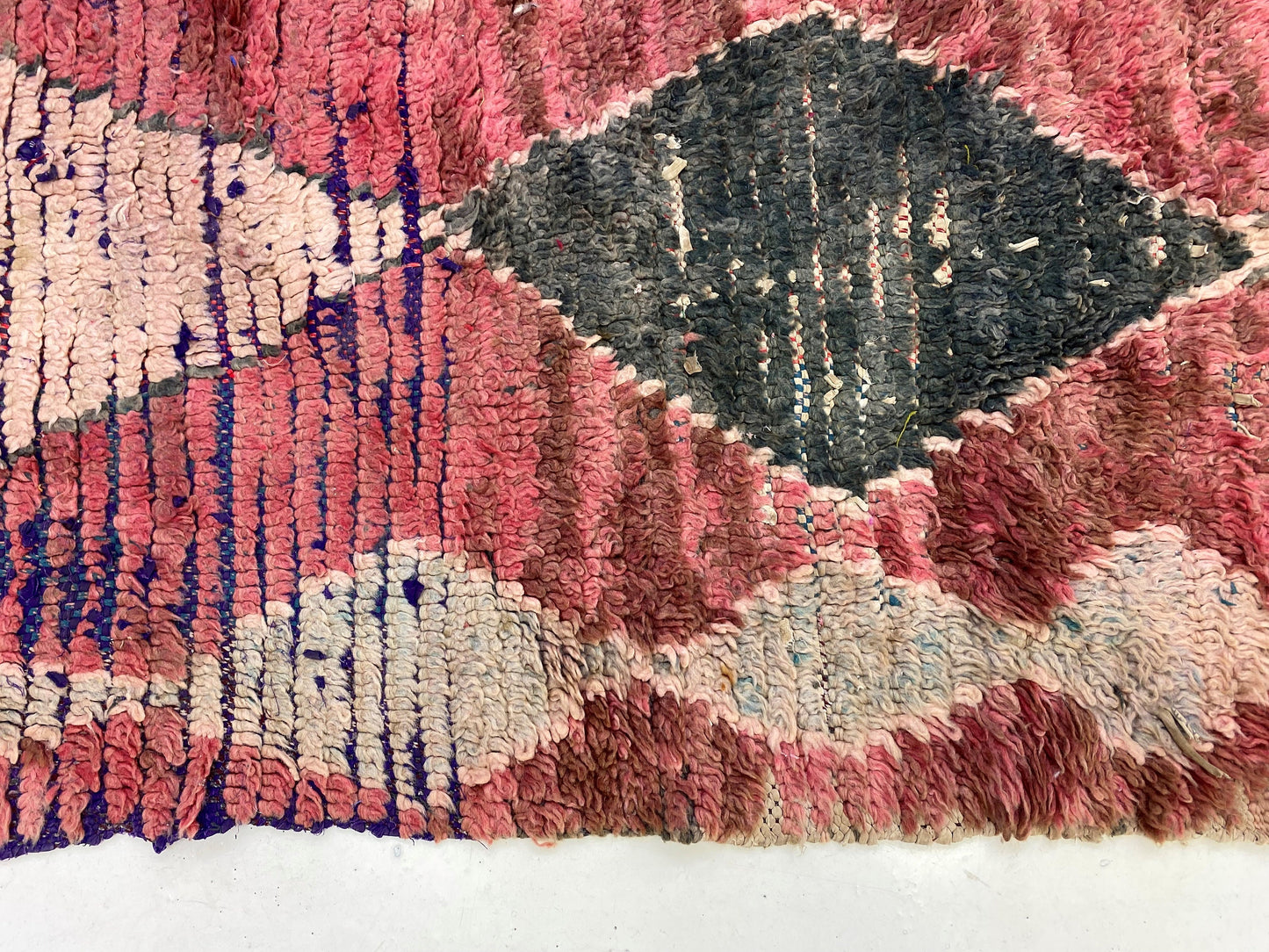 Vintage Moroccan Runner Rug 3x6, Geometric Design.