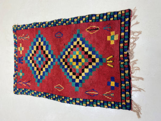 Tapis marocain 4x6, décoration d'intérieur bohème.