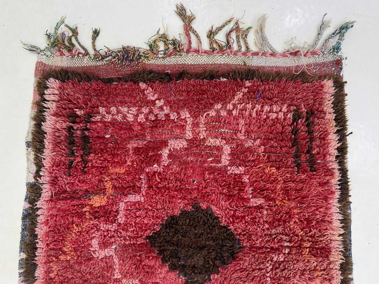 Used Moroccan Vintage Runner Rug, Authentic Tribal Style.