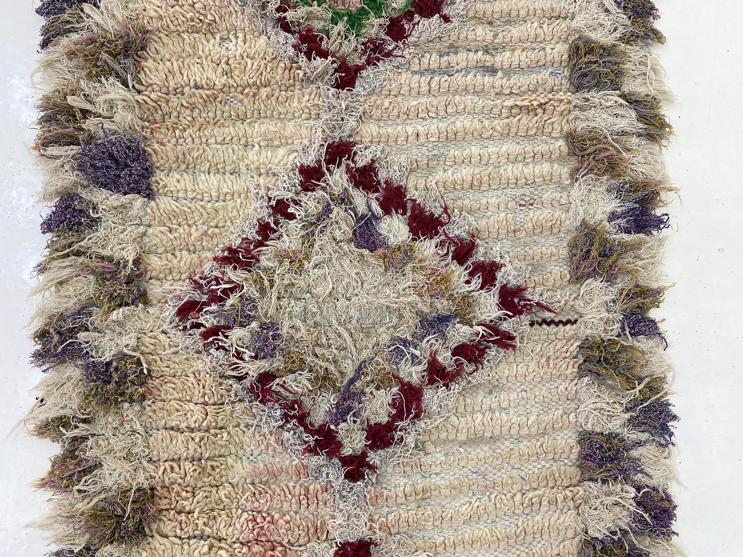 Narrow Diamond Runner Rug 2x8 ft, Moroccan Runner Rug.