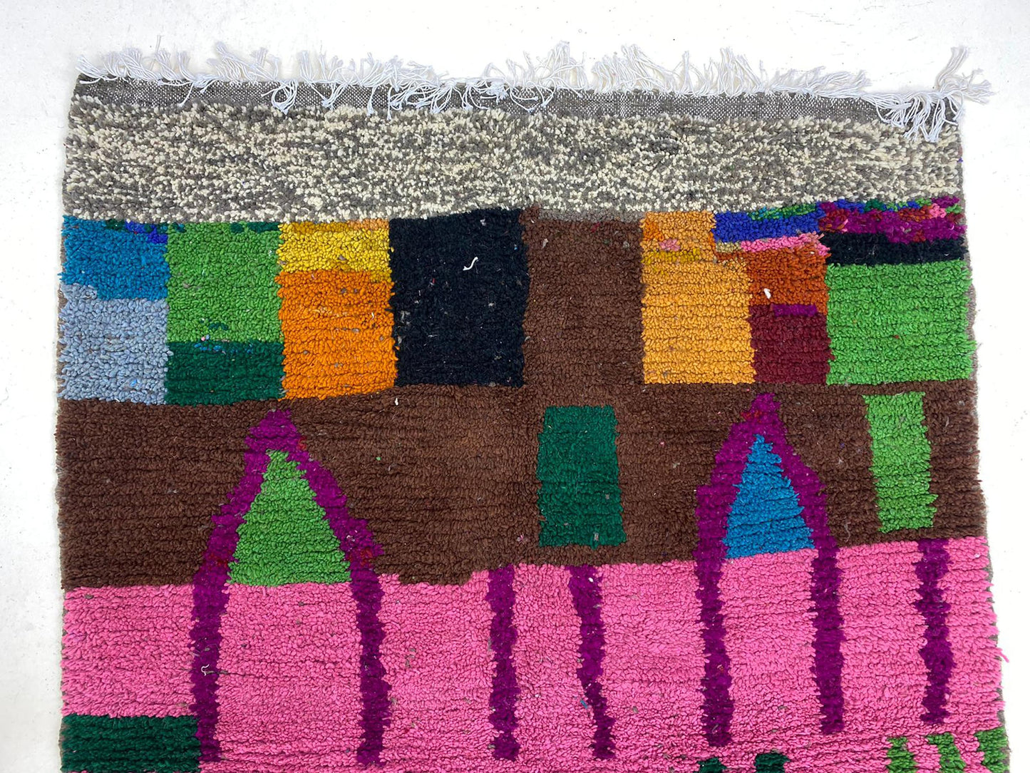 Moroccan Home Decor Rug, Bohemian Hand Knotted Wool Rug.