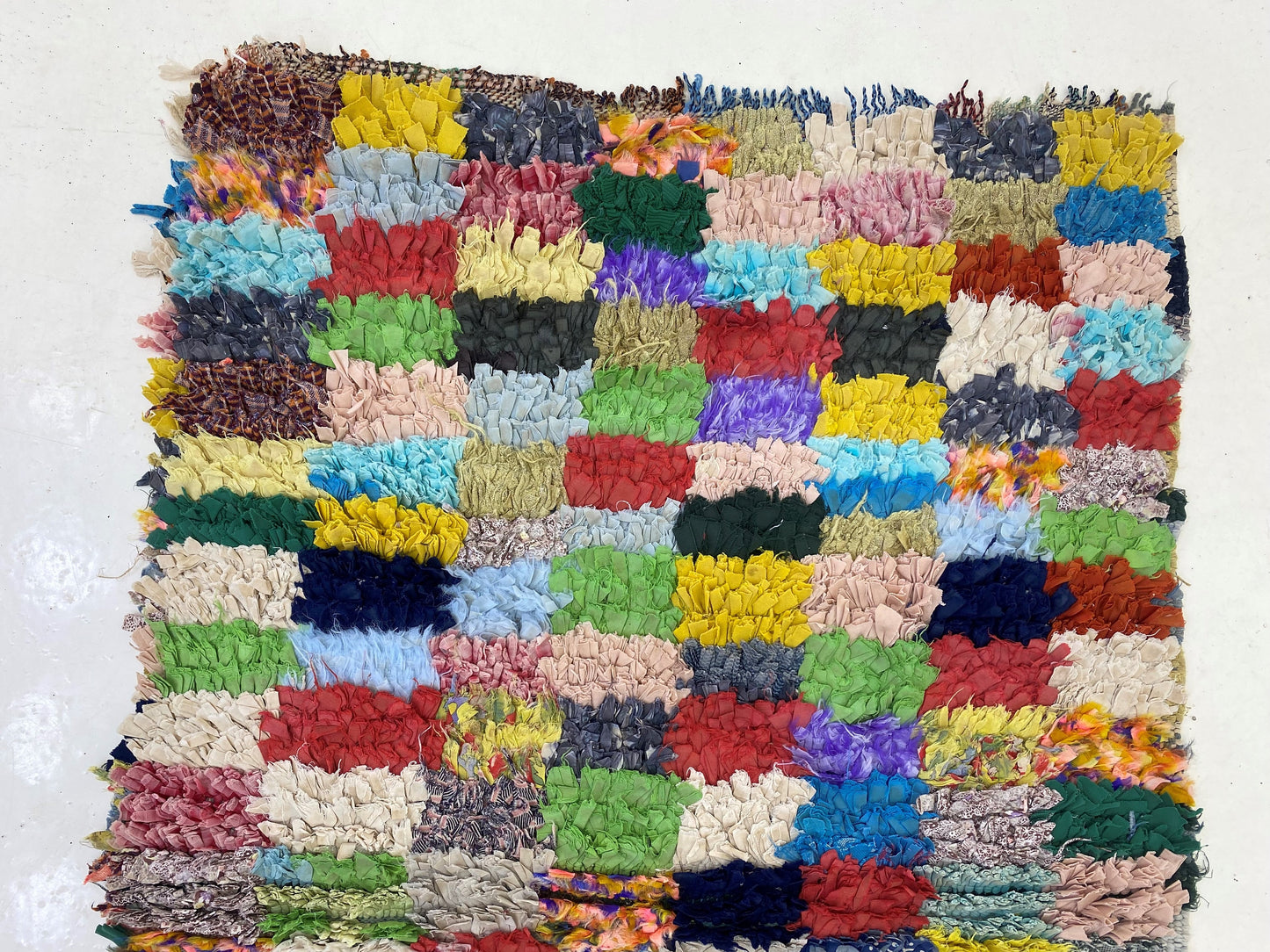 3x9 Boucherouite Moroccan Runner Rug, Berber Vintage Boho Decor.