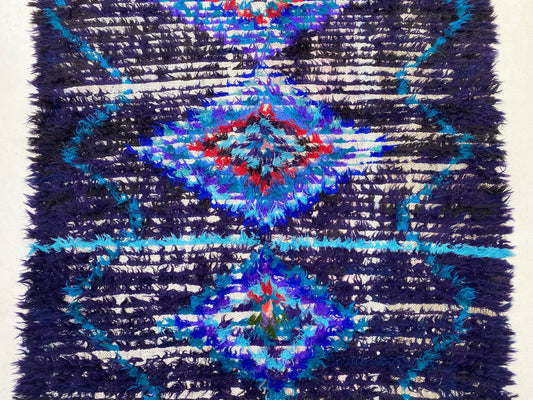 5x7 Authentic Moroccan Vintage Runner Rug, Woven Berber Design.