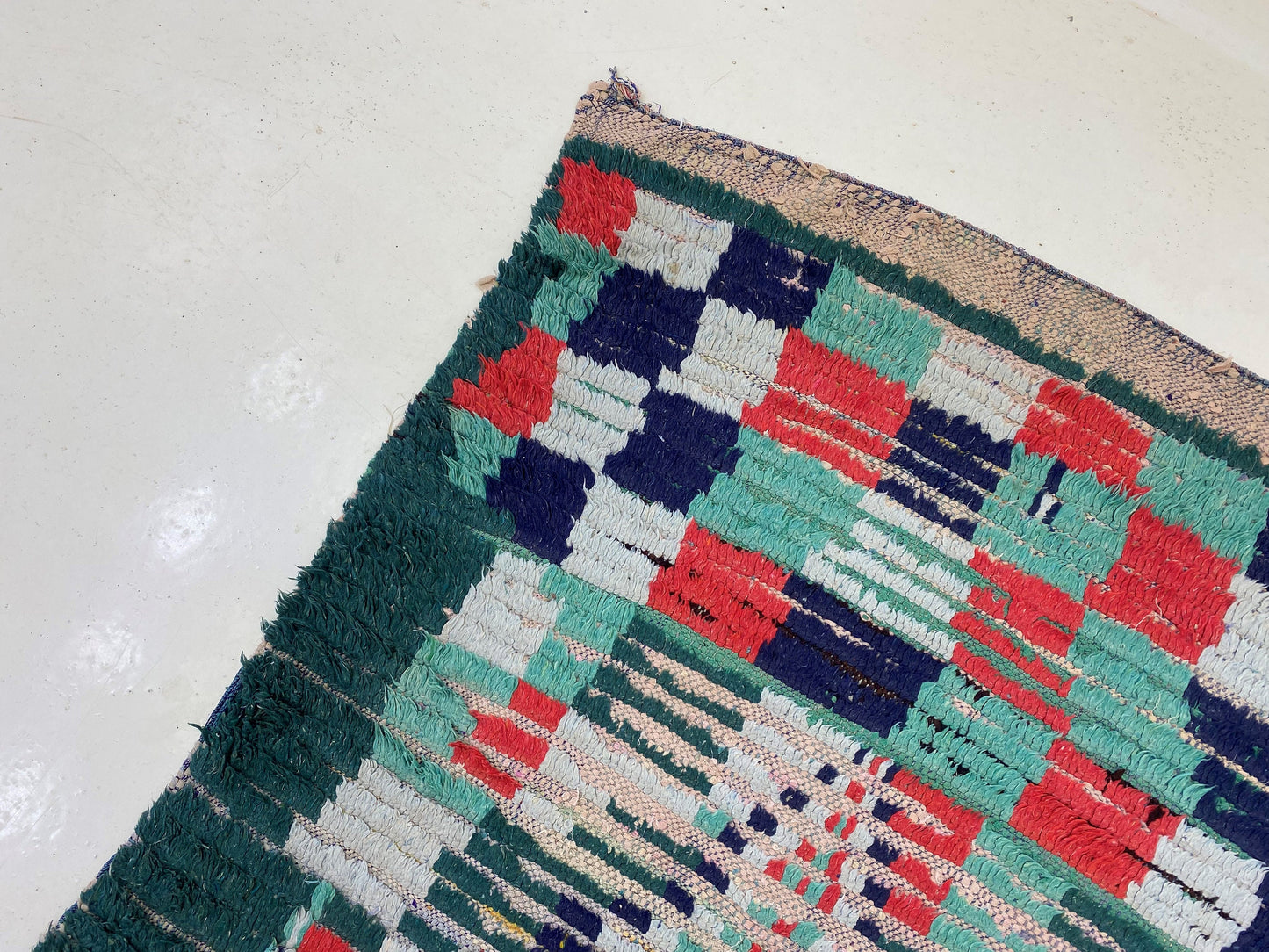 3x9 Boho Moroccan Rug Runner, Vintage Colorful Runner.