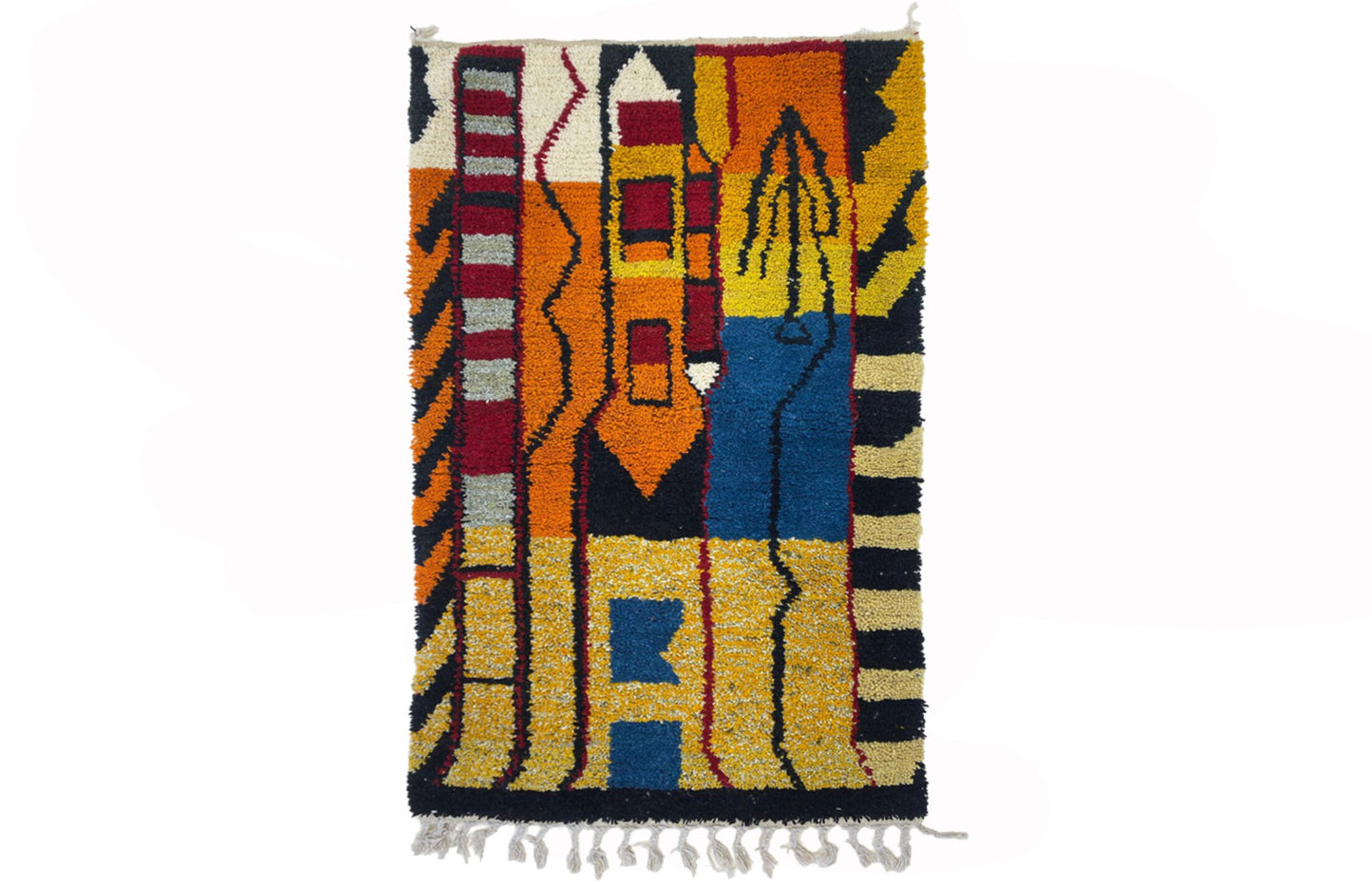 Hand Knotted Moroccan Berber Rug, Custom Colorful Rug.