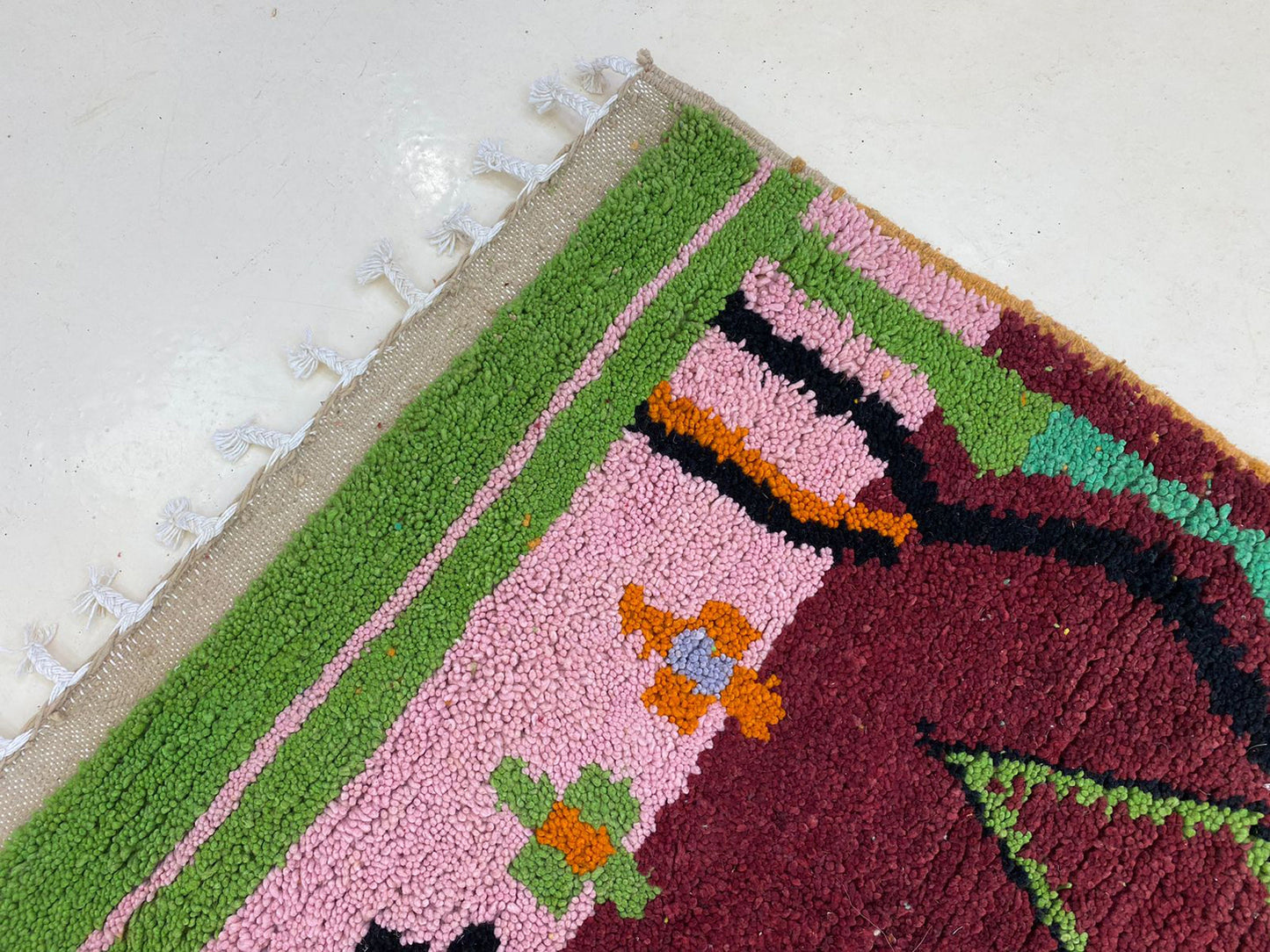 Unique Handmade Colorful Area Rug, Custom Moroccan Berber Carpet.