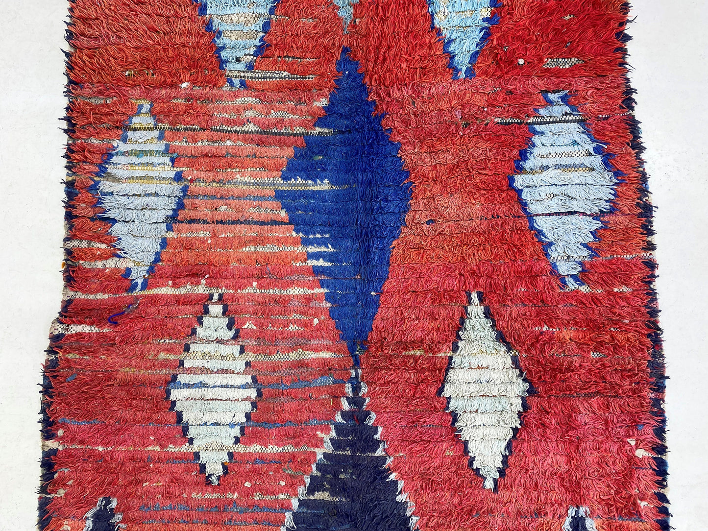 4x7 Moroccan Diamond Area Rug, Vintage Traditional Rug.