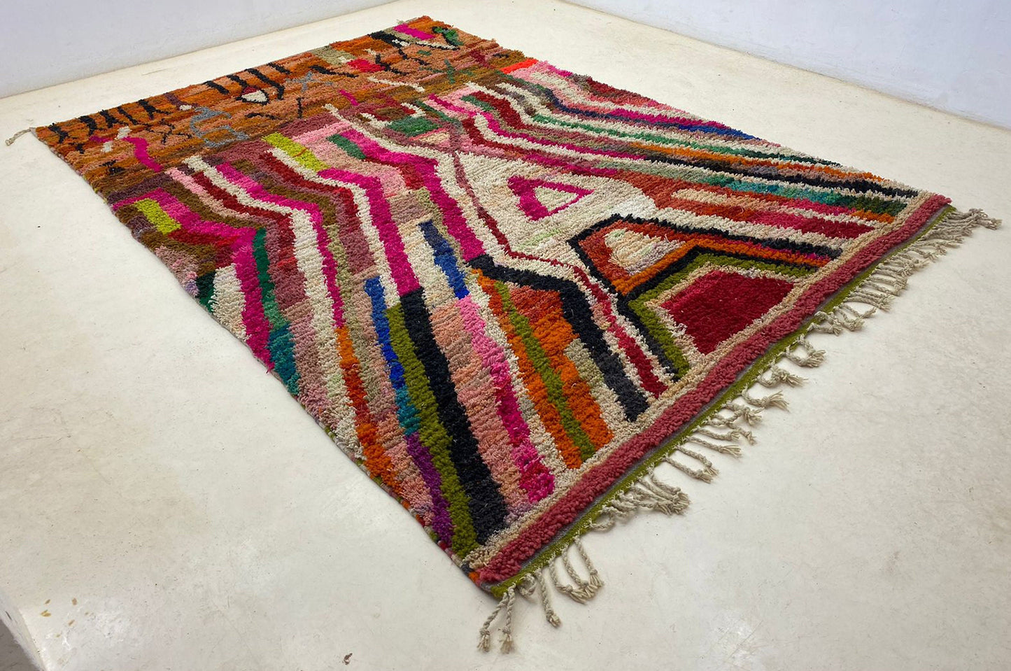 Unique Moroccan Berber Rug, Handwoven Area Rug with Vibrant Colors.