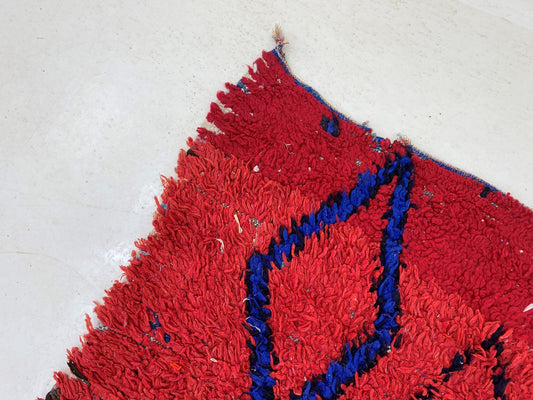 5x11 Moroccan Diamond Runner Rug, Unique Vintage Rug.