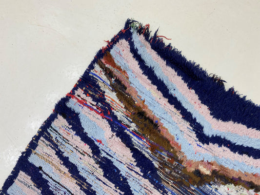 Tapis de couloir marocain coloré 3x7, style bohème vintage.