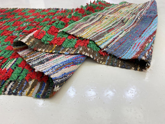 Tapis de couloir marocain à carreaux 3x10, décoration d'intérieur bohème chic.