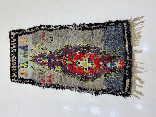 Tapis de couloir berbère marocain vintage 3x6, tapis de décoration intérieure unique.