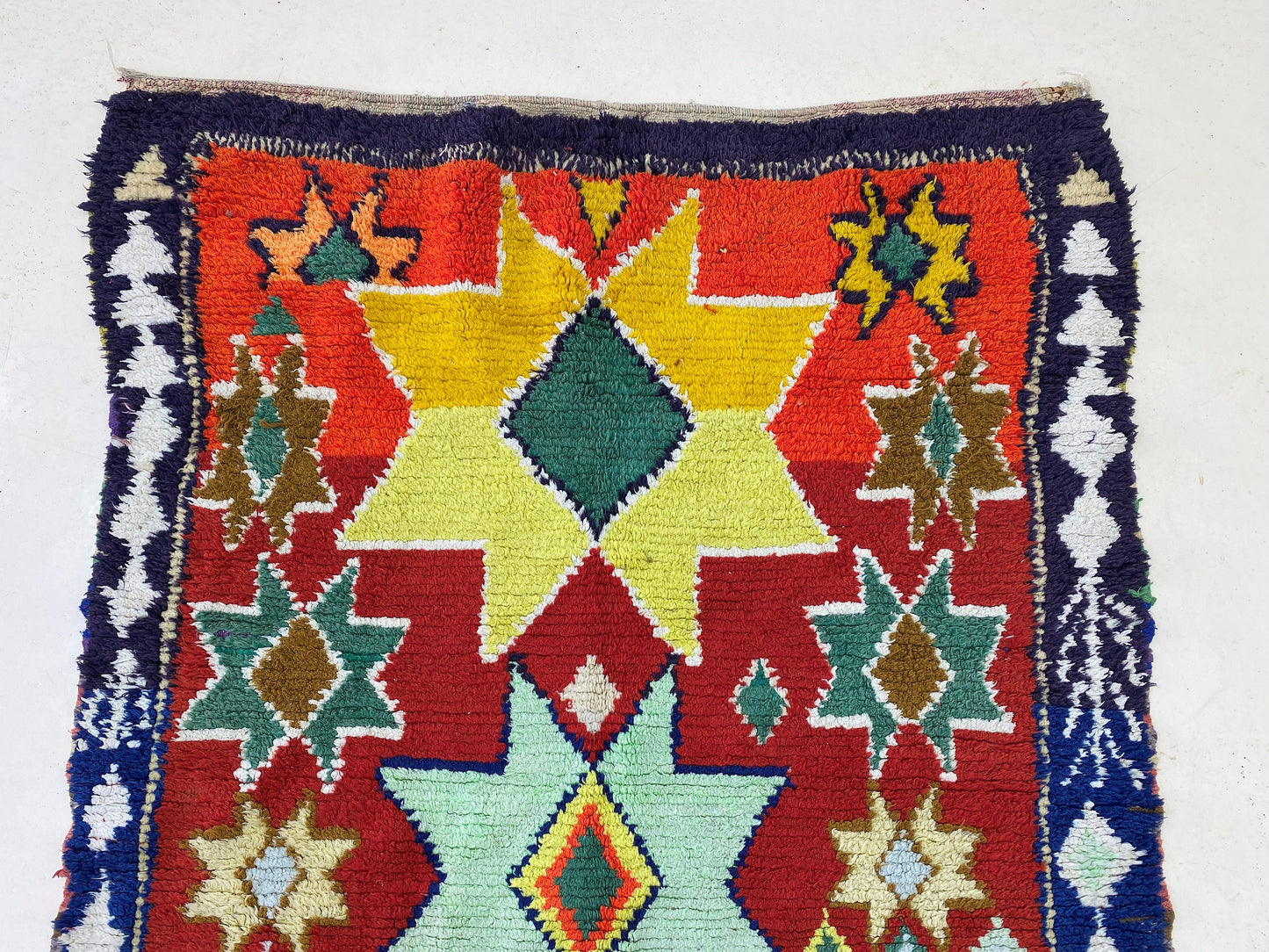 4x8 Unique Vintage Moroccan Area Rugs, Traditional Berber Design Rug.