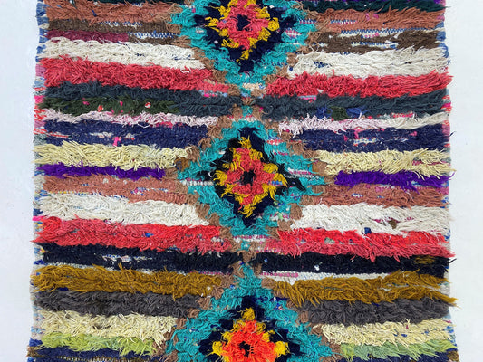 3x9 Moroccan Runner Rug, Vintage Runner Rug for Boho Home Decor - Colorful Berber Style.
