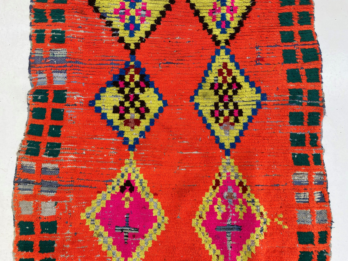 4x6 Moroccan Rug, Dimond Vintage Area Rug, Colorful Berber Home decor.
