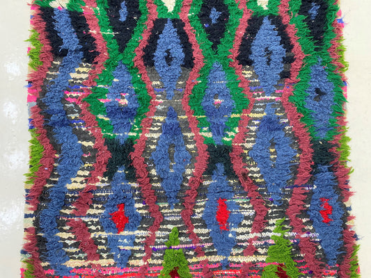 Tapis marocain 3x6, tapis de décoration d'intérieur coloré vintage, tapis berbère en laine coloré.