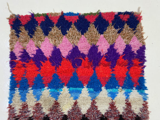 Moroccan Rug , 3x5 Small Vintage Area Rug, Cozy Home decoration.