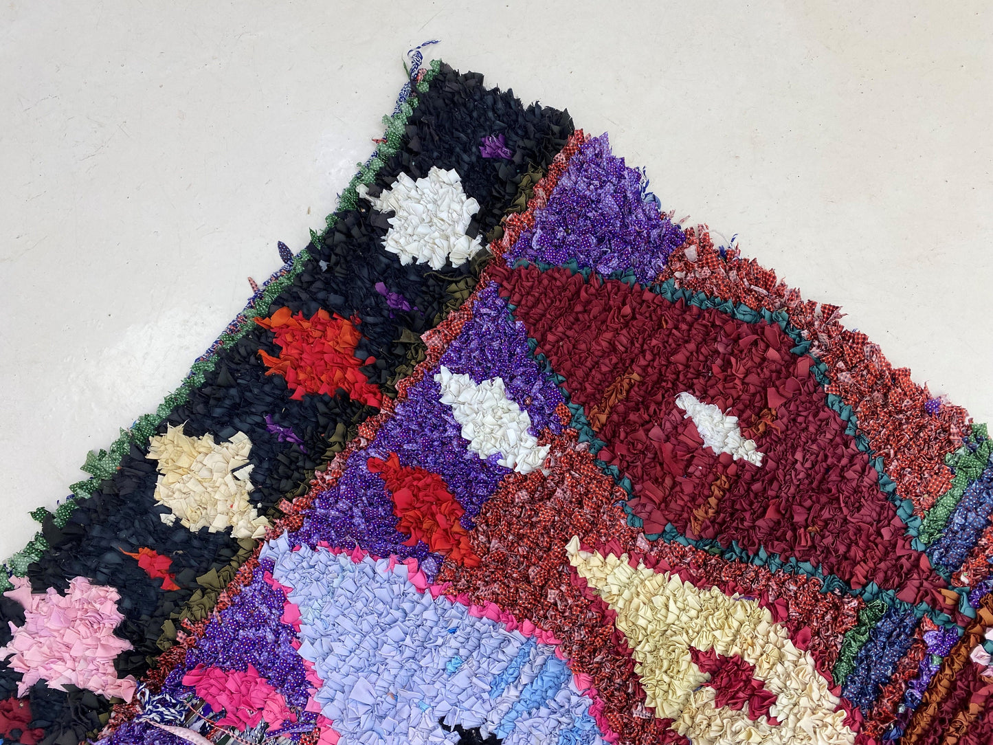 Vibrant Moroccan Rug 5x7, Multicolor Diamond Area Rug.