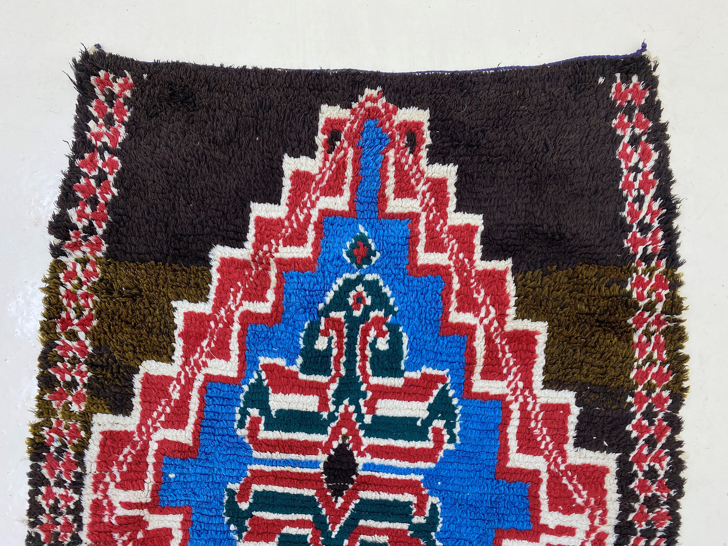 Tapis marocain 2x6, tapis de couloir vintage d'occasion, tapis géométrique berbère.