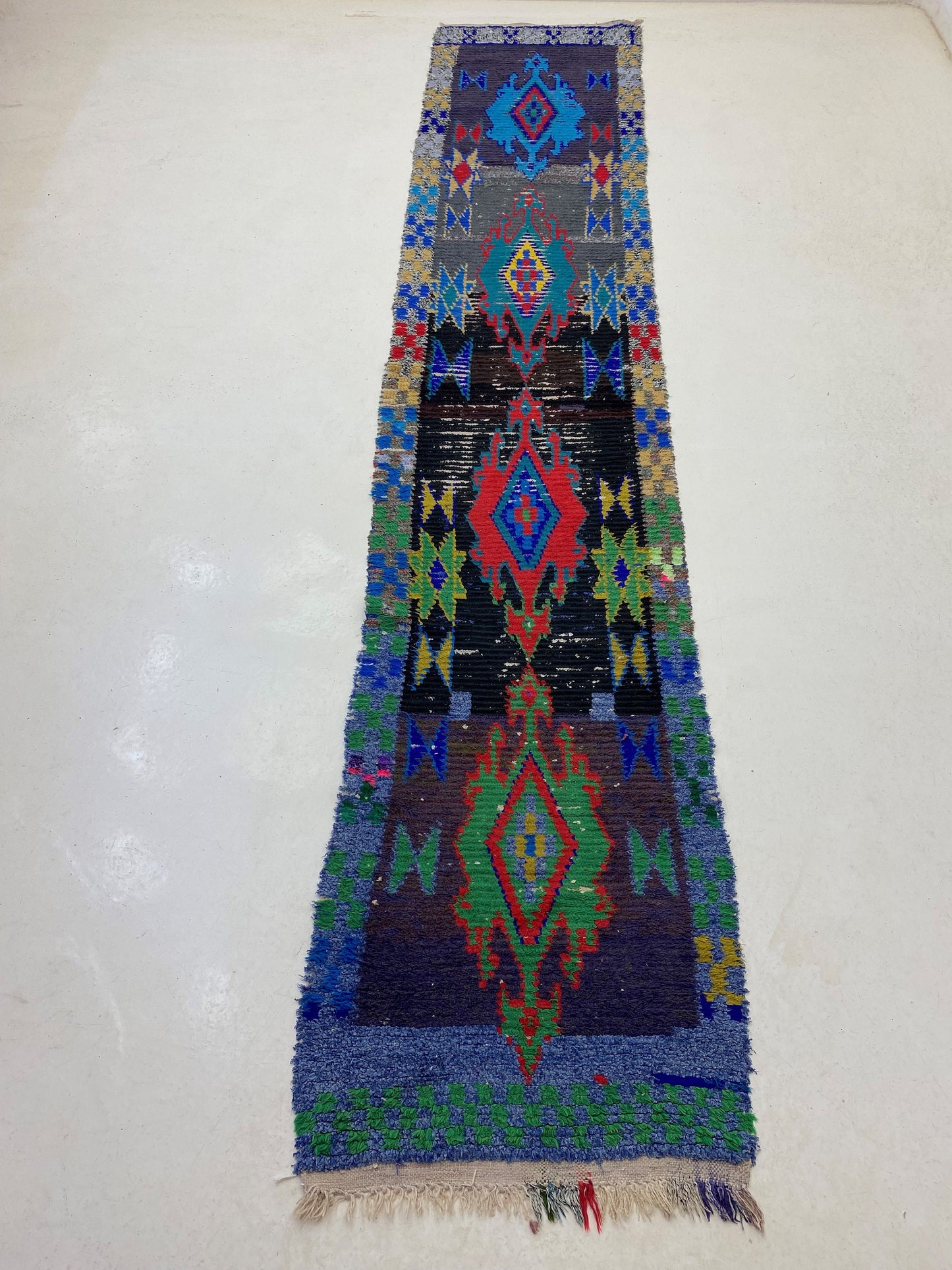 Tapis de couloir marocain coloré Boho 2x12.