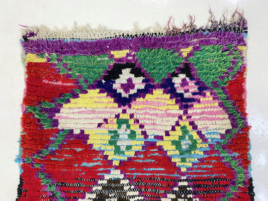 Tapis de couloir berbère marocain 2x6, tapis de couloir vintage coloré, décoration d'intérieur bohème.