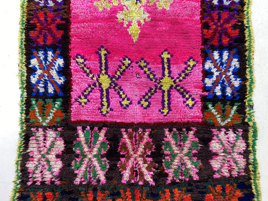 Tapis berbère marocain 4x8, tapis de décoration d'intérieur vintage confortable.