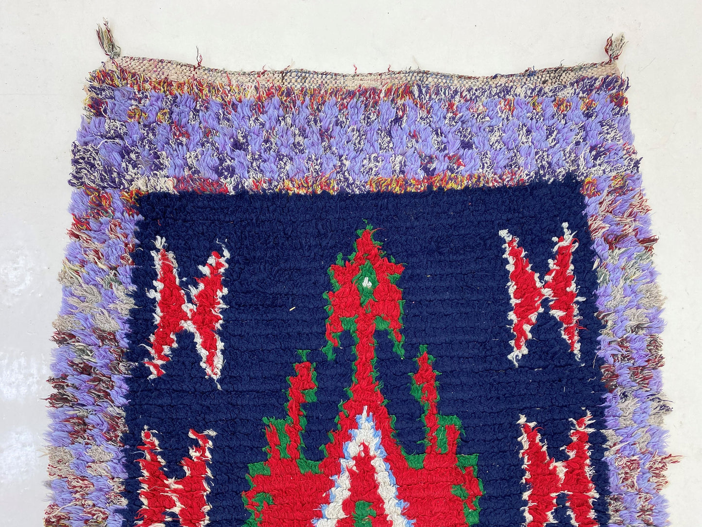 2x6.5 Feet Moroccan Runner, Vintage Colorful Runner Rug, Boho diamond Rug.